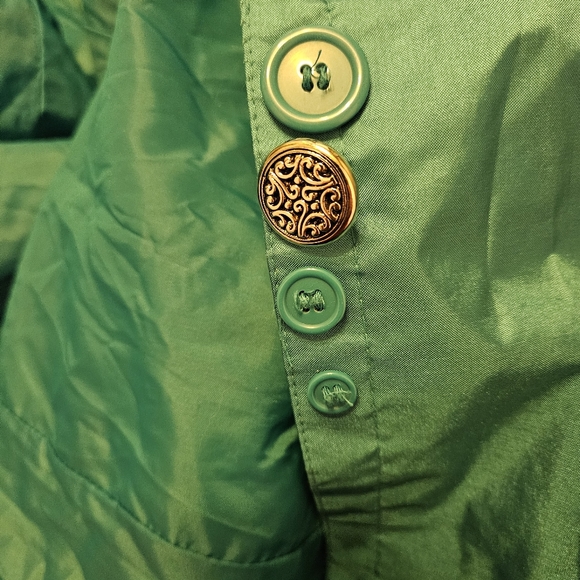 Vintage 80's Teal Trench/Rain Coat Chiango by Fleet Street Sz 10P - Picture 7 of 15